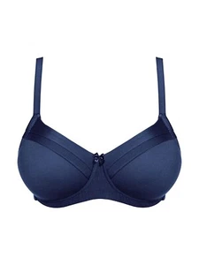 Royce Maisie Bra Navy Blue Post Surgery Mastectomy T-shirt Padded Pockets 32G - Picture 1 of 1