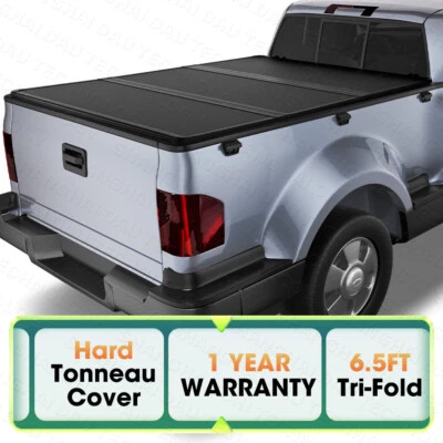 6.5FT FRP Hard Fold Truck Bed Tonneau Cover For 2004-2014 Ford F150 F-150 78.8" Foto 1 de 4