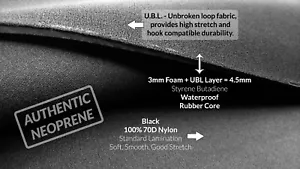Wide Loop Fabric 4.5mm UBL Neoprene Unbroken Loop / Hook Compatible Scuba Fabric - Picture 1 of 4