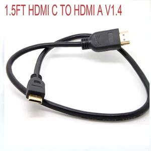 Mini HDMI C TO HDMI A Video Cable  for Nikon Coolpix camera P500 P300 S100 - Picture 1 of 11