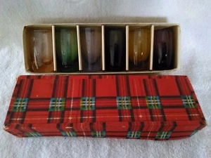 6 Vidrios cordiales de colección de colores ahumados con caja hechos en Japón - Imagen 1 de 10