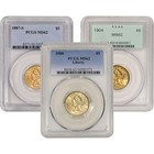 US GOLD $5 LIBERTY HEAD EAGLE   PCGS MS62   RANDOM DATE AND LABEL