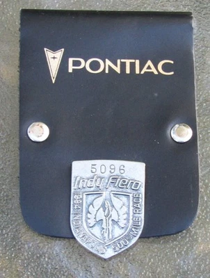 1984 Indianapolis 500 Silver INDY FIERO Pit Pin #5096 On Pontiac Leather FOB wow - Image 1 of 3