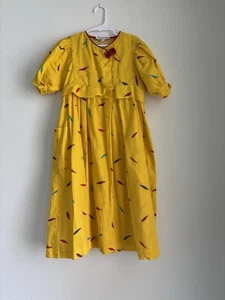 Vintage Yellow Zoe Ltd Girls Dress Size Medium - Picture 1 of 9