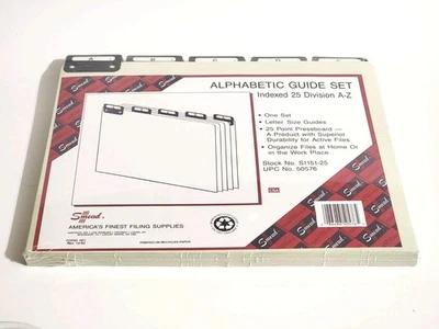 Smead Recycled Top Tab File Guides Alpha 1/5 Tab Pressboard Letter 25/Set 50576 - Image 1 of 4
