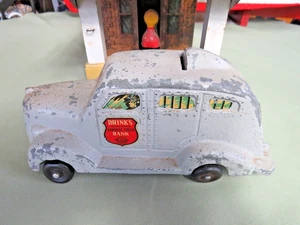 VINTAGE 1930er BRINKS ARMORED TRUCK BANK - MATSCHGUSS BLEI PROMO SPIELZEUG 9" LANG - Bild 1 von 12