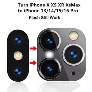 Lens Protector Fake Camera Film Modified For iPhone XR XS Change to 13 14 16Pro - Picture 1 of 32