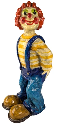 De colección - Enorme Mono Payaso Circo Hecho a Mano Papel Maché Escultura 17" Alto Foto 1 de 4