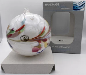 Hand Blown Heavy Witch's Glass Ball Ornament - Polish Artisans ~5" Large {C} - Picture 1 of 11