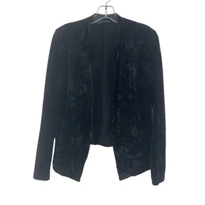 Noir Women's Medium Soft Velvet Open Front Black Blazer - Preowned - Picture 1 of 5