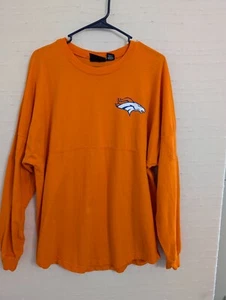 Denver Broncos womens M spirit shirt oragne blue glitter pennant tag jersey - Picture 1 of 8
