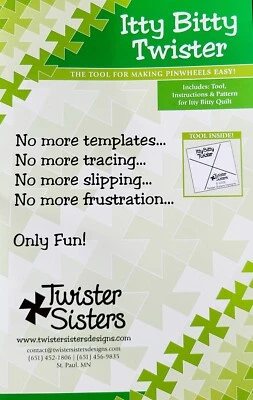 Herramienta de plantilla Itty Bitty Twister para hacer molinillos acolchado viene con patrón Foto 1 de 4