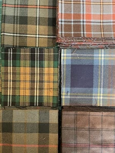 Tartan  Scottish Wool Quilting Squares X 50 Pieces. Mix Brown 6 Inch By 6 Inch - Picture 1 of 3