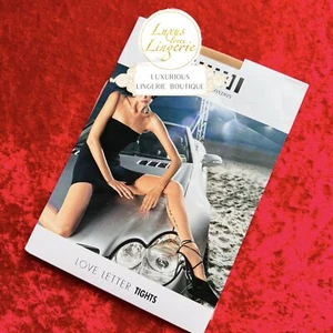 LOVE LETTER TIGHTS by Wolford M Medium gobi black Strumpfhose Naht Liebe - Bild 1 von 7