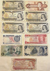 LOT DE 11 BILLETS DE BANQUE ANCIENS RARES rares Canada Barbade Écosse Caïmans Singapour