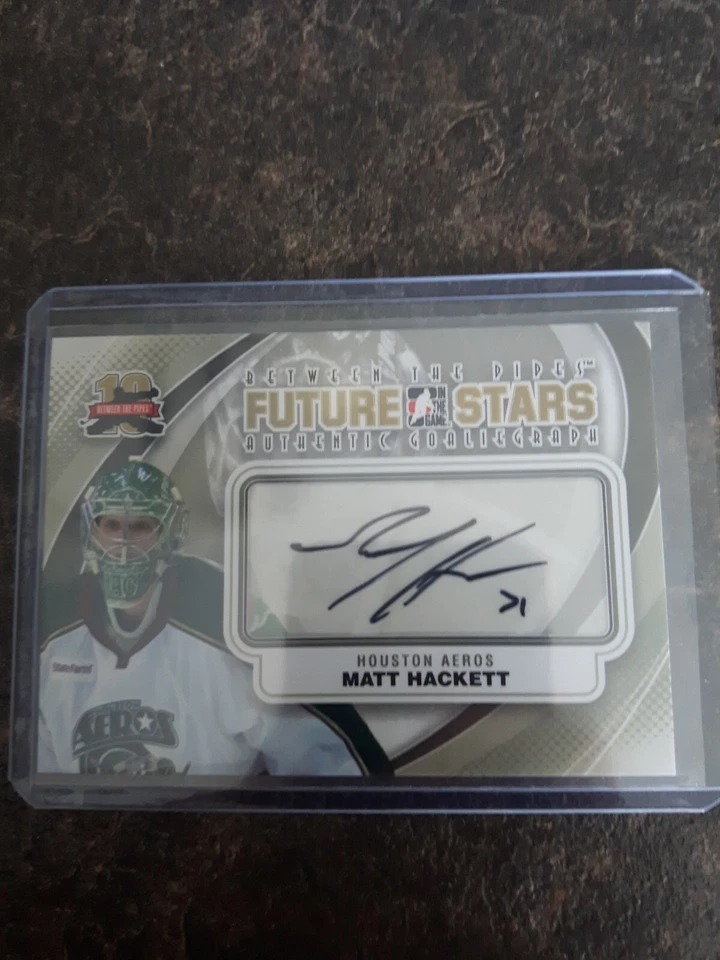 2011-12 ITG Between The Pipes Future Stars Auto Matt Hackett Card# A-MHA - Image 1 of 2