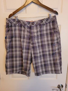 Pantalones cortos de golf Puma para hombre 36 grises a cuadros informales frente plano deportes al aire libre logotipo - Imagen 1 de 10