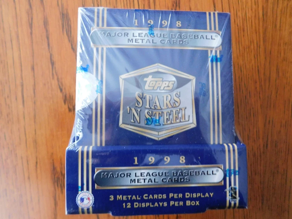 RARE 1998 Topps STARS 'N STEEL MLB Baseball Metal Cards Factory Sealed Hobby Box - Image 1 of 4