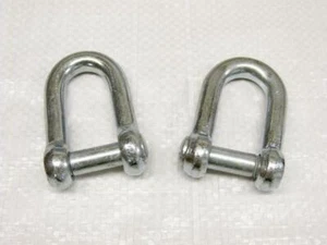 x2 11MM Galvanised Steel Commercial Dee Shackle With Countersunk Pin - Flush - Picture 1 of 2