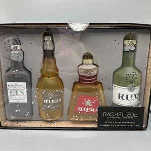 Rachel Zoe Festive Holiday Drinks Glass Ornaments GIN BOURBON RUM TEQUILA NEW - Picture 1 of 3