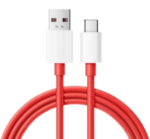 Cavo Dati Ricarica USB Type B / C RAPIDO ORIGINALE OnePlus WARP CHARGE 30W Rosso - Imagen 1 de 2