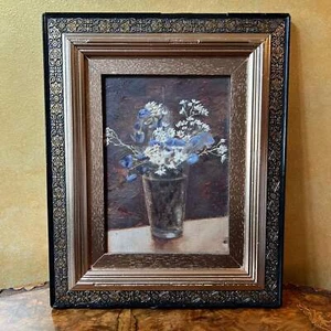 Vintage Flower Vase Painting Framed - Bild 1 von 2
