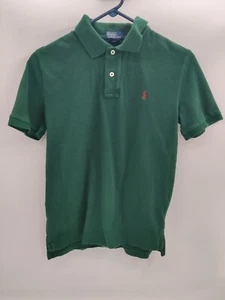 Polo Ralph Lauren Shirt Boys Large Green Collared Hunter Preppy Pony Red - Picture 1 of 8