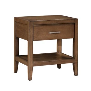 NEW Transitional Bedroom Furniture 1pc Nightstand of Drawer and Open Shelf Light - Picture 1 of 6