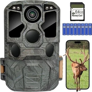 Trail Camera Wifi 8K 84MP with 64GB Memory Card, Game Camera with Night Vision - Picture 1 of 9