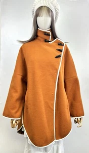 Women’s Wool Blend Horn Toggle Button Wool Coat Oversized One Size Fits S-XL - Picture 1 of 6