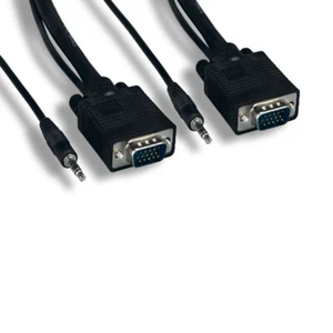 Kentek 75ft SVGA HD15/AUX 3.5mm 2in1 Cable Video/Audio for TV PC Monitor Display - Picture 1 of 1