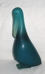 Sascha Brastoff Figur ~ Harz Pelikan/Vogel ~ türkis blau ~ 10,75" groß - Bild 1 von 12
