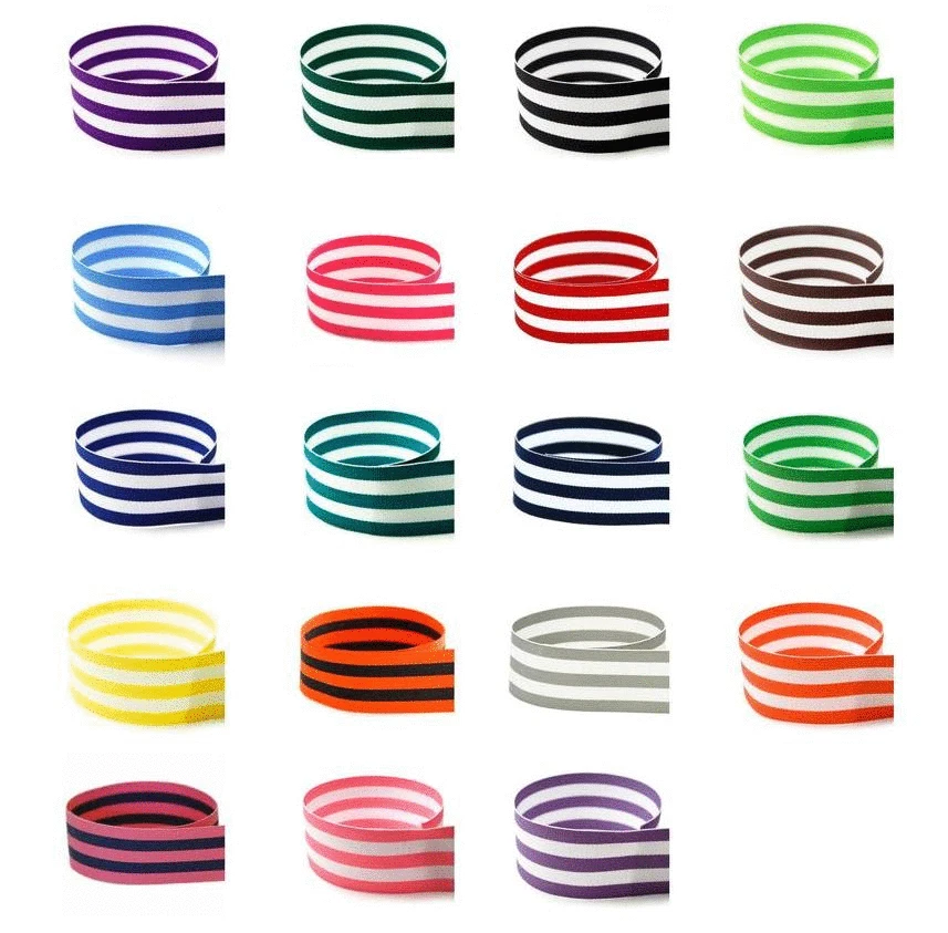 7/8" Taffy Striped Grosgrain Ribbon - Many Colors - 20YD & 100YD Options - Image 1 of 1