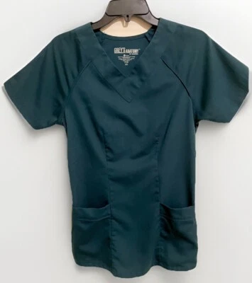 Grey's Anatomy by Barco Scrub Top Women’s XSmall Emerald Green Fitted - Image 1 of 4