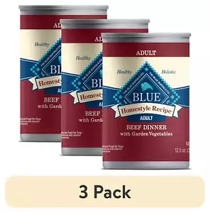 12.5-oz Can Blue Buffalo Homestyle Recipe Adult Wet Dog Food, Beef Dinner 3 pack - Picture 1 of 8