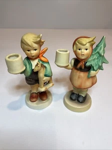 Goebel Hummel Advent Girl With Tree and Boy With Toy Figurines, West Germany - Picture 1 of 12
