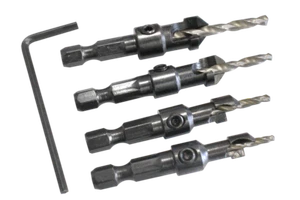 4pc Wood Countersink Set 1/4" Hex Shank Impact Wrench Cordless Screwdriver - Picture 1 of 2