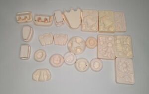 Lot of 22 Vintage Amaco Push Molds Butterfly angel faces bunnies hands feet