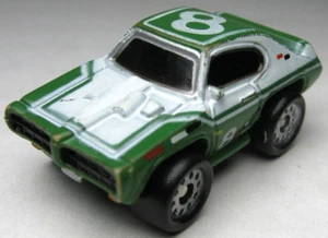 VINTAGE 1986 GALOOB MICRO MACHINES PONTIAC GTO GREEN & WHITE RACE CAR #8 - Picture 1 of 7