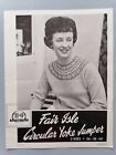 Vintage LADIES FAIRISLE YOKE JUMPER, 36-40", H&O TEXTILES Knitting Pattern 115