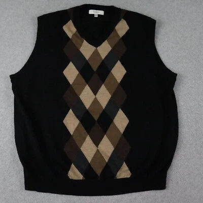 Colete Suéter Turnbury Masculino XL Lã Merino Malha Decote V Argila/Diamante Sem Mangas - Imagem 1 de 4