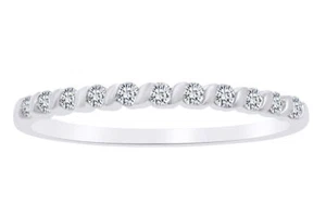 0.16 CTW  Shape White Natural Diamond Anniversary Band Ring 10k Solid Gold - Picture 1 of 4