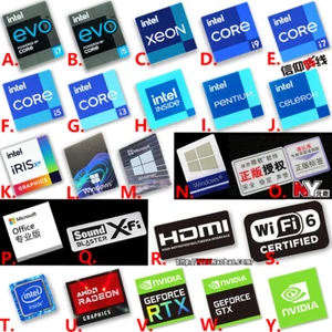 Decalcomania etichetta adesivo CPU Core i9 i7 i5 i3 Win 10 11 per laptop computer desktop - Foto 1 di 40