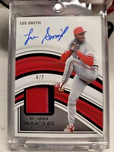 2023 Panini Immaculate Lee Smith On Card Auto Number Patch / 7 - Picture 1 of 3