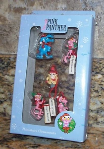 2004 Pink Panther Miniature Christmas Tree Ornaments Inspector Clouseau Aardvark - Picture 1 of 4