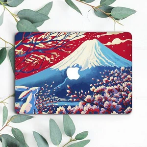 Japanese Mountain Painting Sakura Hard Case For Macbook Pro 13 14 15 16 Air 13 - Picture 1 of 3