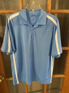 Nike Golf Fit Dry Men's Polo Shirt Size Large Stretch Textured Light Blue - Picture 1 of 4