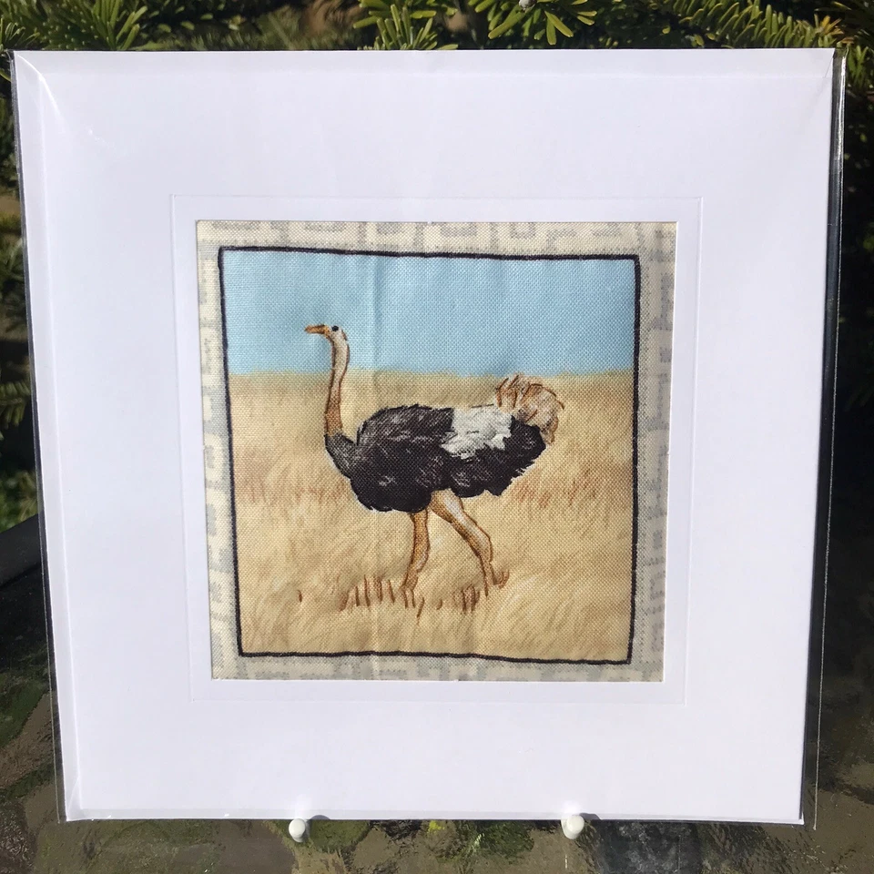 Hand Quilted Stitched Cards Birthday Thank Thinking Of You Wild Ostrich Sewn - Image 1 of 1
