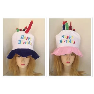 HAPPY BIRTHDAY CAKE HAT Party Costume Bday Fancy Dress with Candles Gift New - Picture 1 of 7