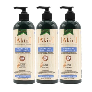 3x Akin Volumising Conditioner Amaranth, Rice Amino Acid, Australian Jojoba and - Picture 1 of 5